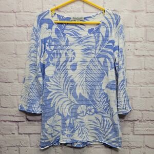 Tommy Bahama Let's Be Fronds Boatneck Sweater Size S‎ Knit Stretch Resortwear